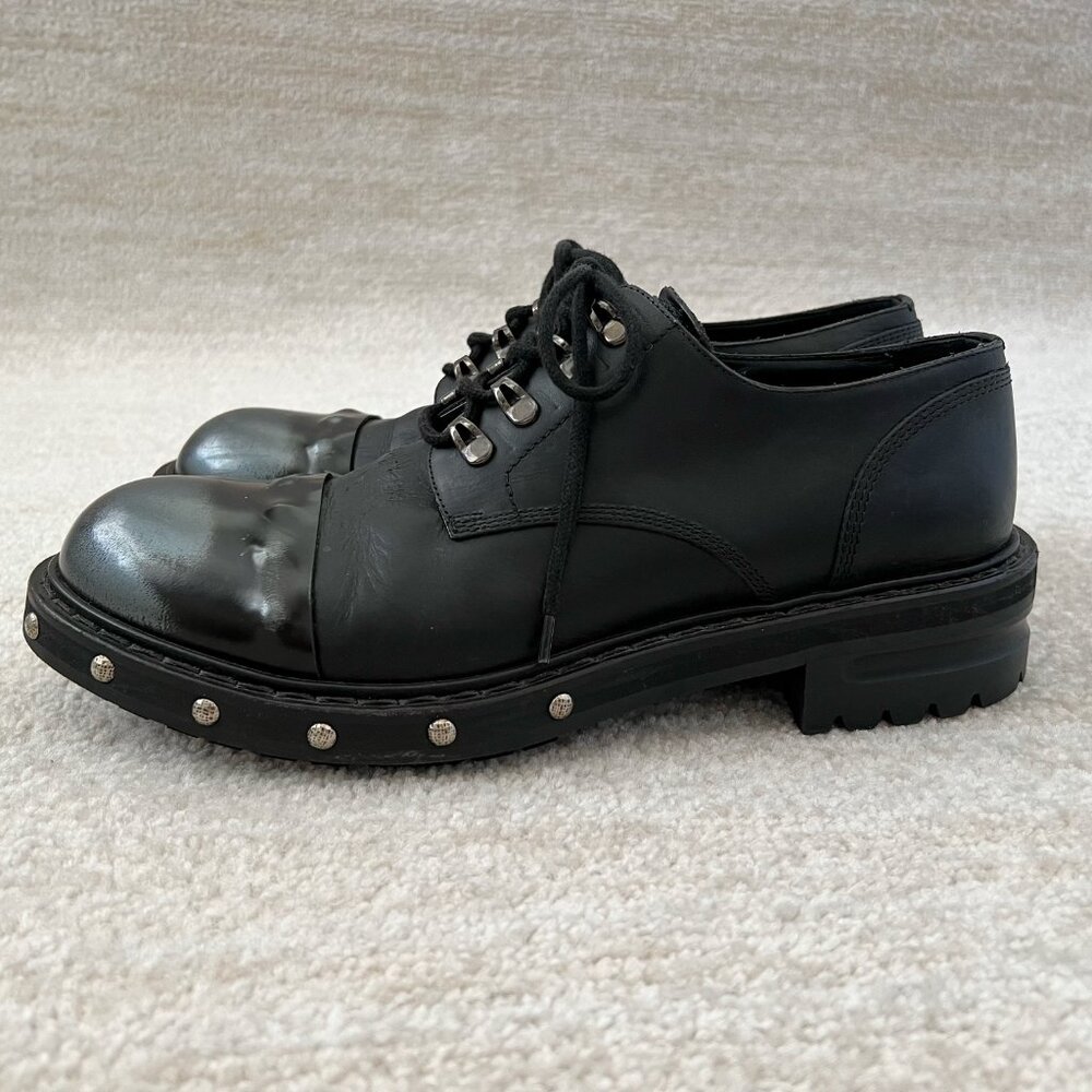 Alexander McQueen Hobnail Studded Derby Shoes 43 Black